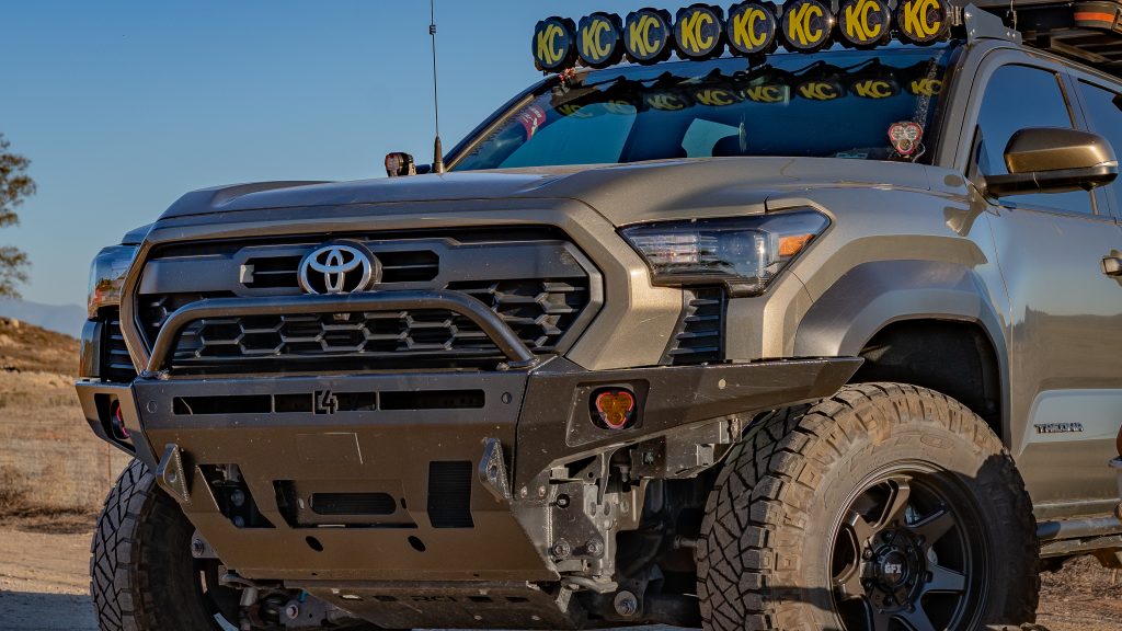 C4 Overland Series Modular Plate Front Bumper With Low Bull Bar On 4th Gen Tacoma