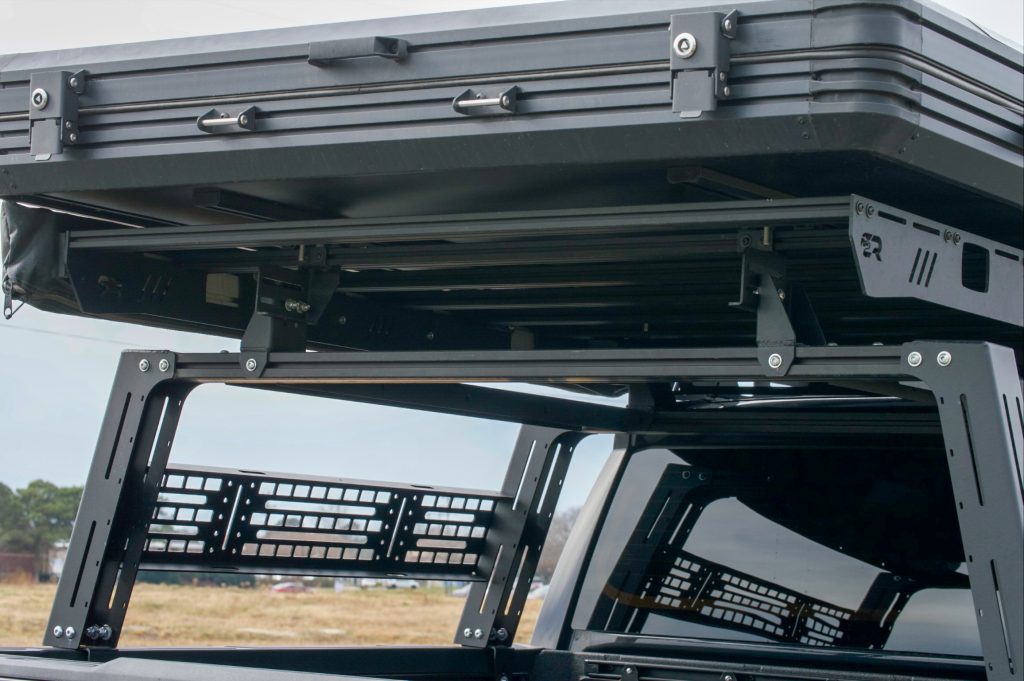 Cali Raised Roof Rack Extension Mounted On Overland Bed Rack