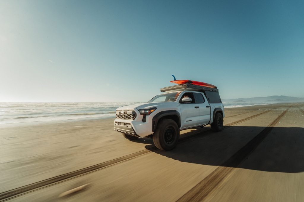 White 4th Gen Tacoma With Black GFC V2 MAX Camper