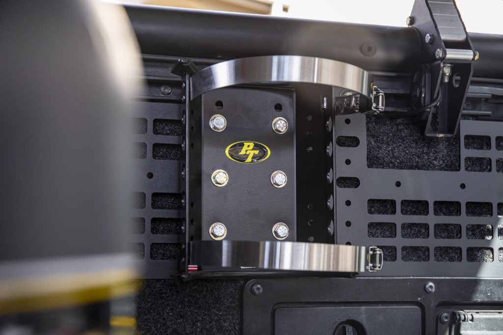 Power Tank COMP2 Bracket On Cali Raised Bed MOLLE Panel