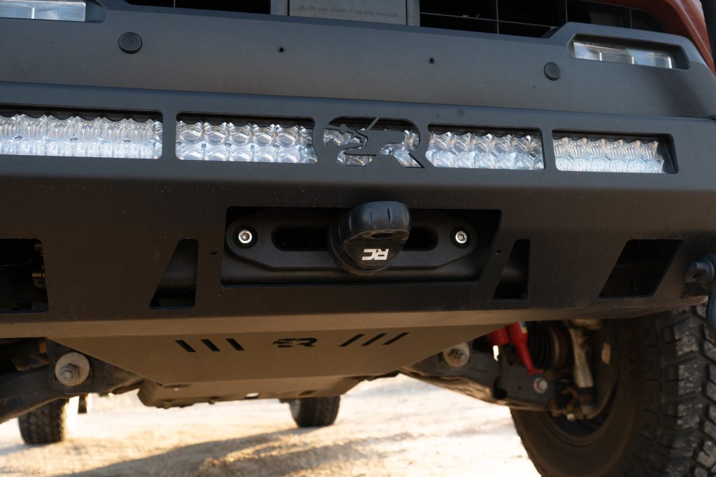 Cali Raised Stealth Front Bumper With Rough Country 13K Winch