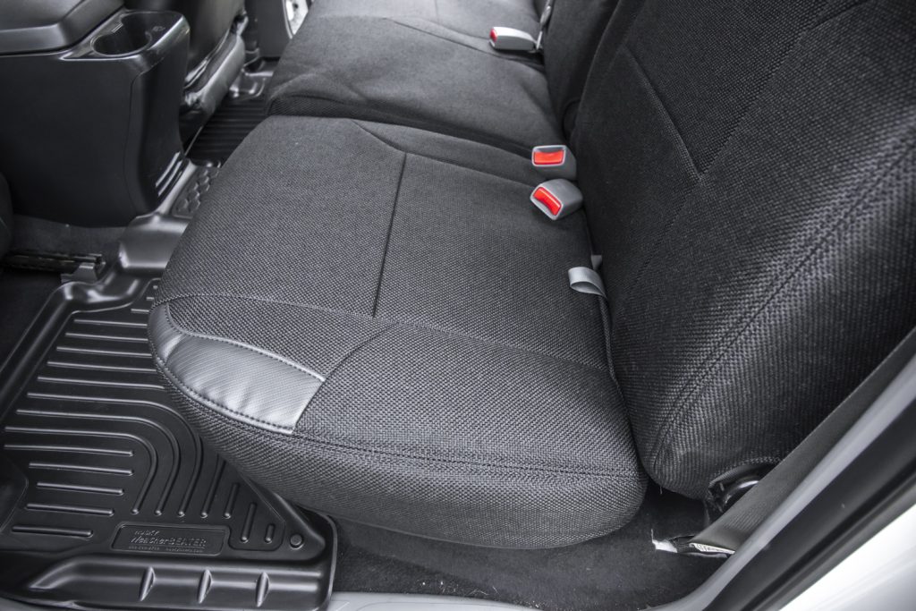 2nd Gen Tacoma Rear Seat Covers From PRP With Black Tweed & Black Carbon Fiber Vinyl